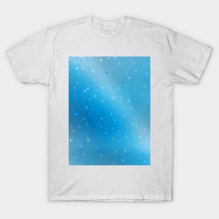 Sparkly Blue Violet and Silver Stars Abstract Design T-Shirt